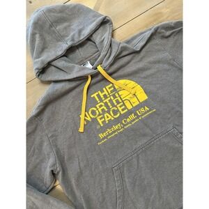 The North Face Hoodie Mens XL Gray Pullover Graphic Yellow Logo Berkeley Calif